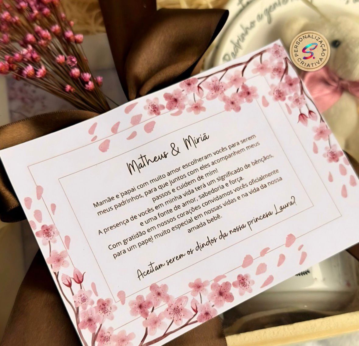Kit padrinhos menina personalizado